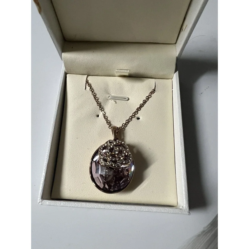 Vintage Amethyst Charm Pendant And Necklace